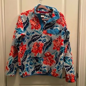 Like-new Patagonia floral fleece jacket